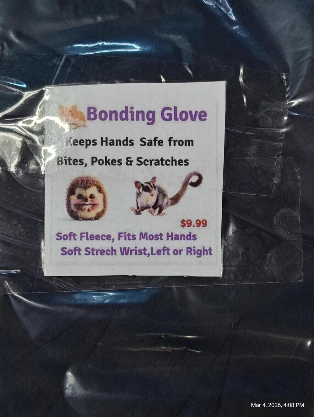 Bonding/No-Bite Super Soft Fleece Glove for Small Pets
